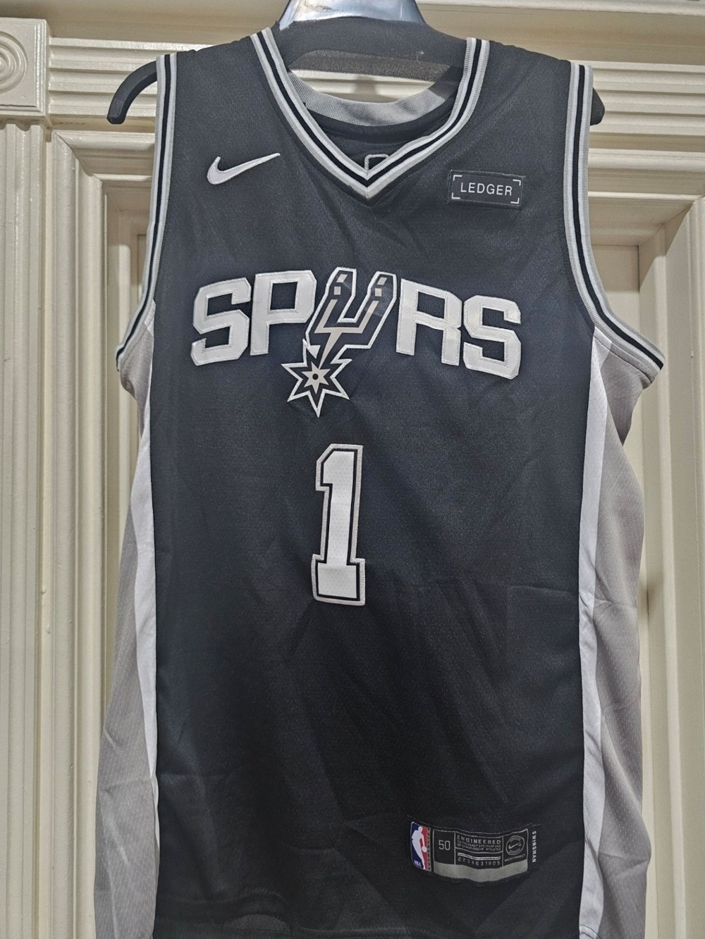 NBA San Antonio Spurs Black and White #1 Jersey